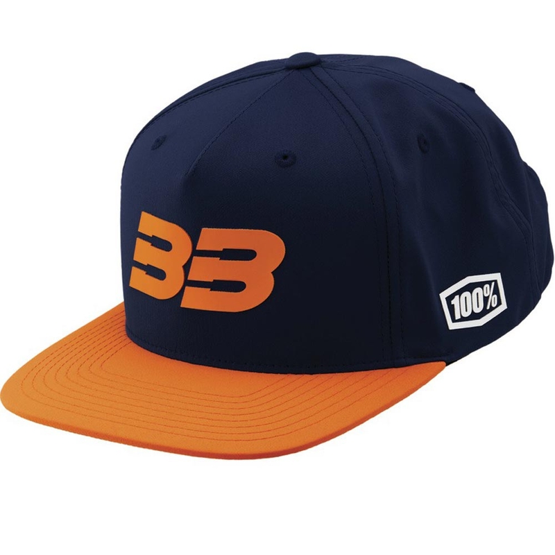 Kšiltovka 100% BB33 Snapback modro-oranžová