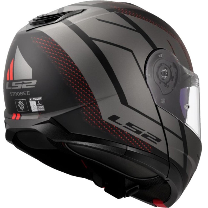 Vyklápěcí helma na motorku LS2 FF908 Strobe II Code černo-šedá
