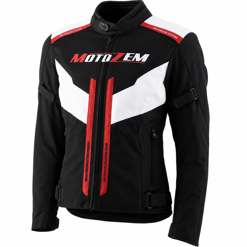 Dámská bunda na motorku Motozem Team 2 černo-bílá