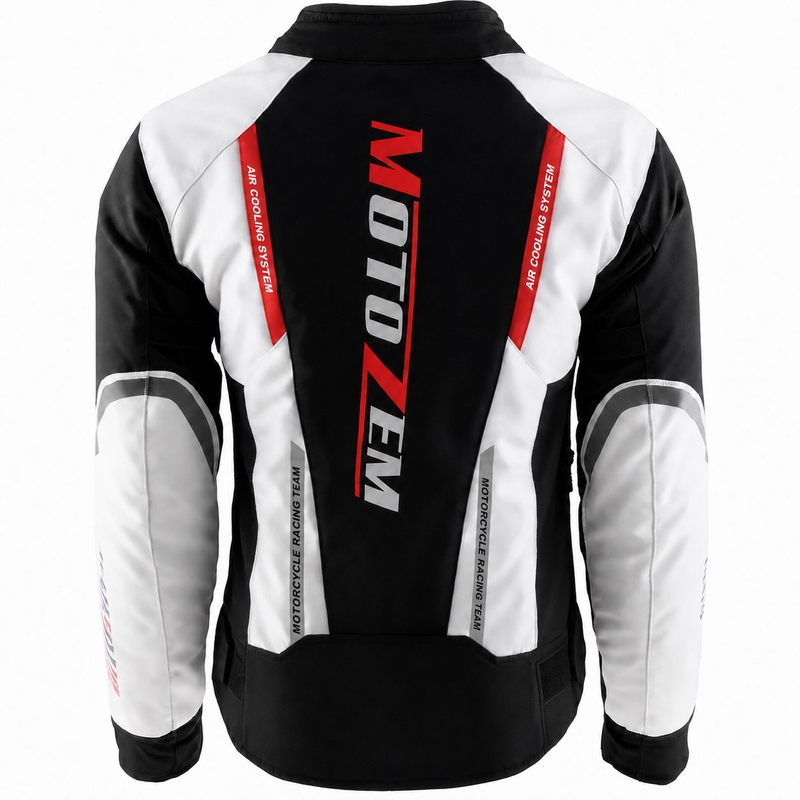 Dámská bunda na motorku Motozem Team 2 černo-bílá