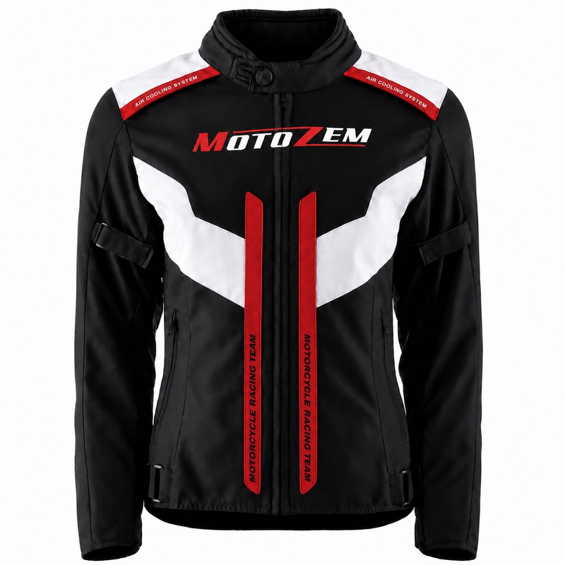 Dámská bunda na motorku Motozem Team 2 černo-bílá