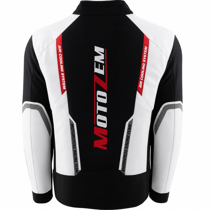 Bunda na motorku Motozem Team 2 černo-bílá
