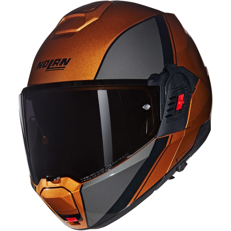 Překlápěcí helma na motorku Nolan N120-1 Verniciatura Speciale N-COM 343 lesklá okrovo-černá