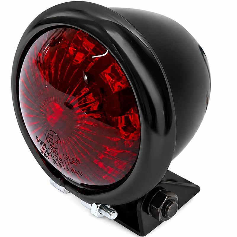 Zadní světlo na motorku Highsider Smart Bates Style LED černo-chromované