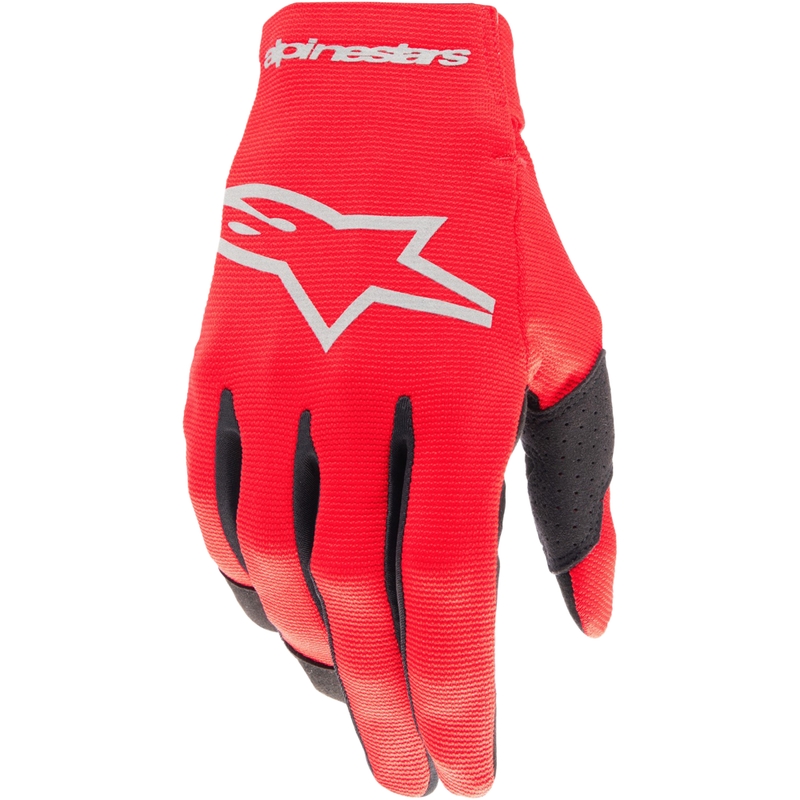 Motokrosové rukavice Alpinestars Radar červeno-stříbrné