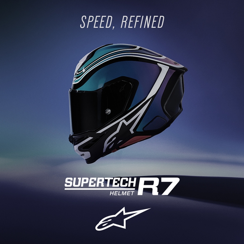 Integrální helma na motorku Alpinestars S-R7 Zeal černo-modro-fluo růžovo-bílá