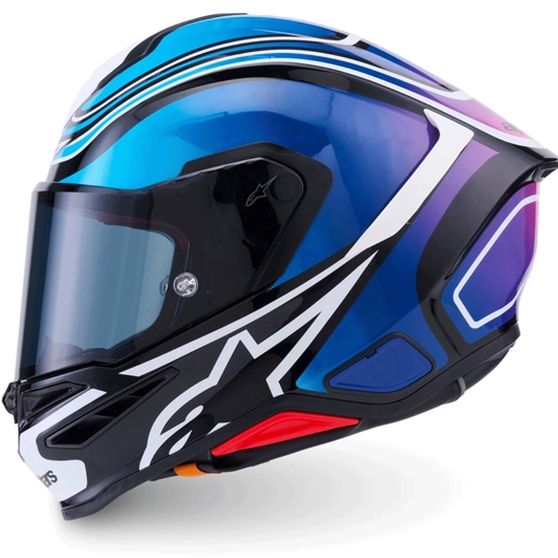Integrální helma na motorku Alpinestars S-R7 Zeal černo-modro-fluo růžovo-bílá
