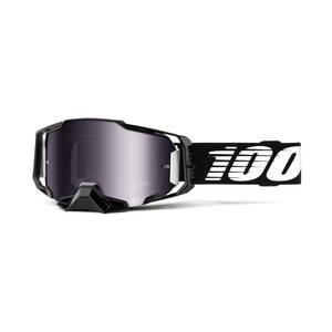 Motokrosové brýle 100% ARMEGA černé (stříbrné plexi)