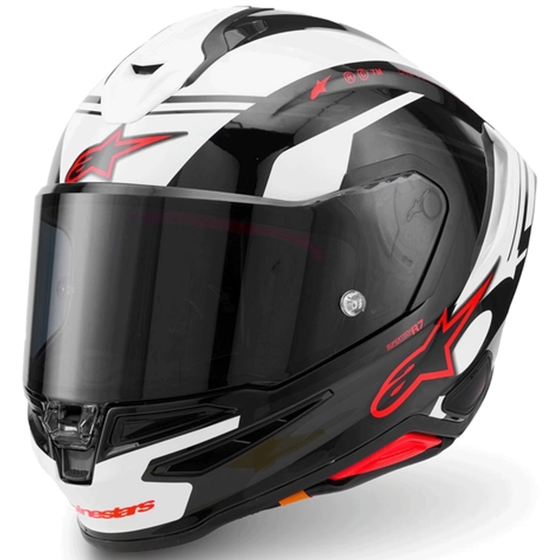 Integrální helma na motorku Alpinestars S-R7 A-Core černo-bílo-červená