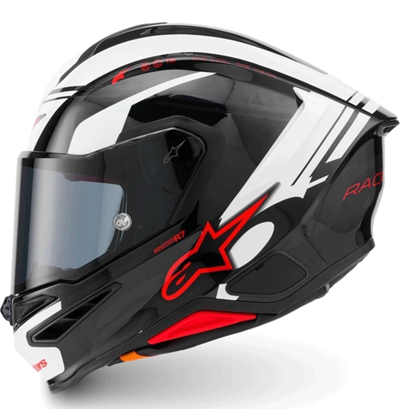 Integrální helma na motorku Alpinestars S-R7 A-Core černo-bílo-červená