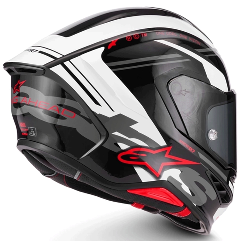Integrální helma na motorku Alpinestars S-R7 A-Core černo-bílo-červená