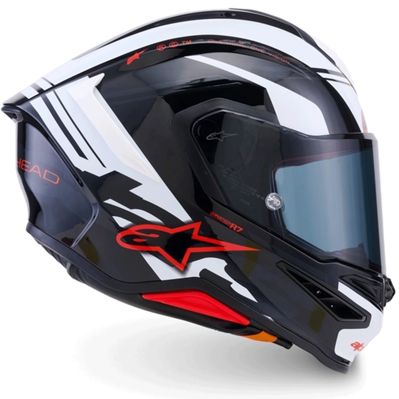 Integrální helma na motorku Alpinestars S-R7 A-Core černo-bílo-červená