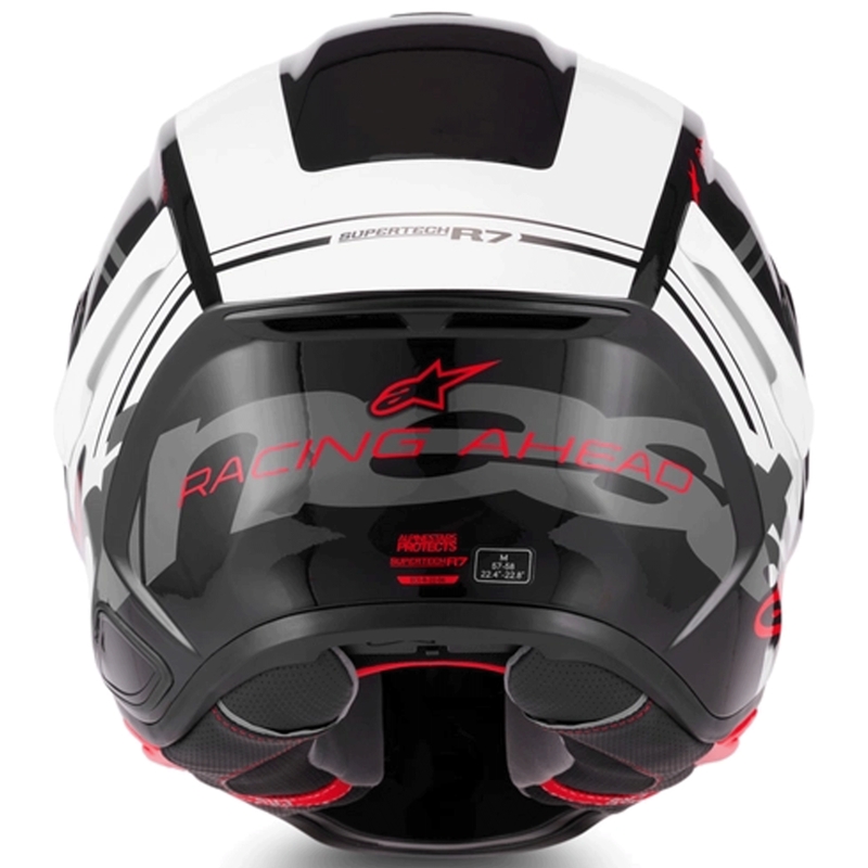Integrální helma na motorku Alpinestars S-R7 A-Core černo-bílo-červená