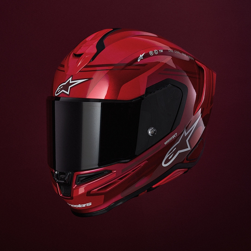 Integrální helma na motorku Alpinestars S-R7 A-Core červeno-bílá