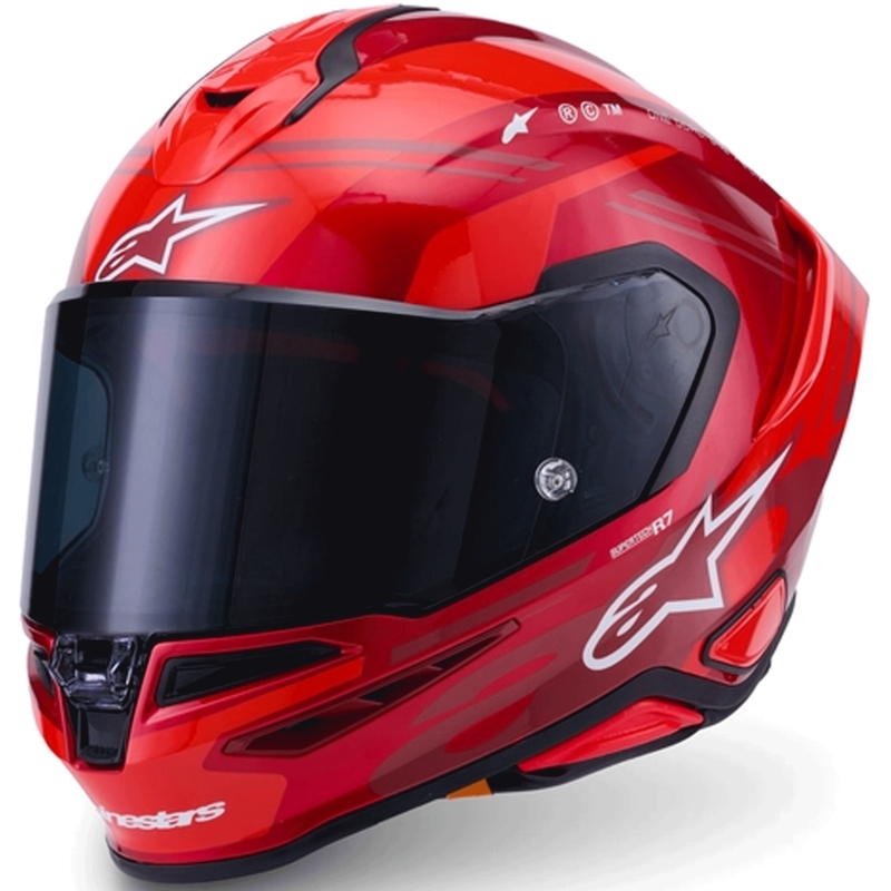 Integrální helma na motorku Alpinestars S-R7 A-Core červeno-bílá