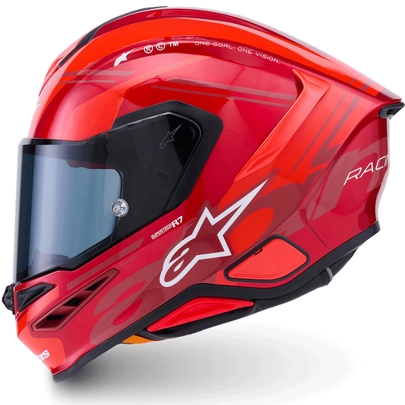 Integrální helma na motorku Alpinestars S-R7 A-Core červeno-bílá