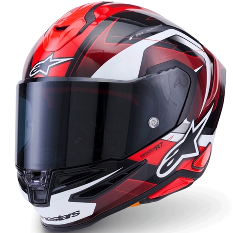 Integrální helma na motorku Alpinestars S-R7 Kinetis černo-červeno-bílá