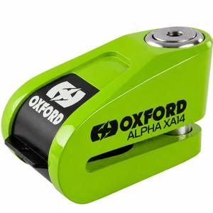 Zámek kotoučové brzdy Oxford Alpha Alarm XA14 - limitovaná edice zelený