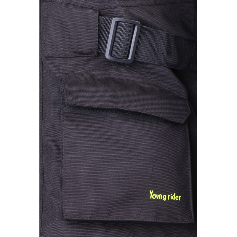 Dětská bunda na motorku Street Racer Drago černo-fluo žlutá výprodej