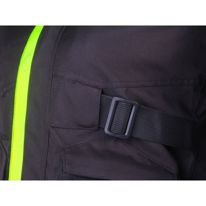 Dětská bunda na motorku Street Racer Drago černo-fluo žlutá výprodej