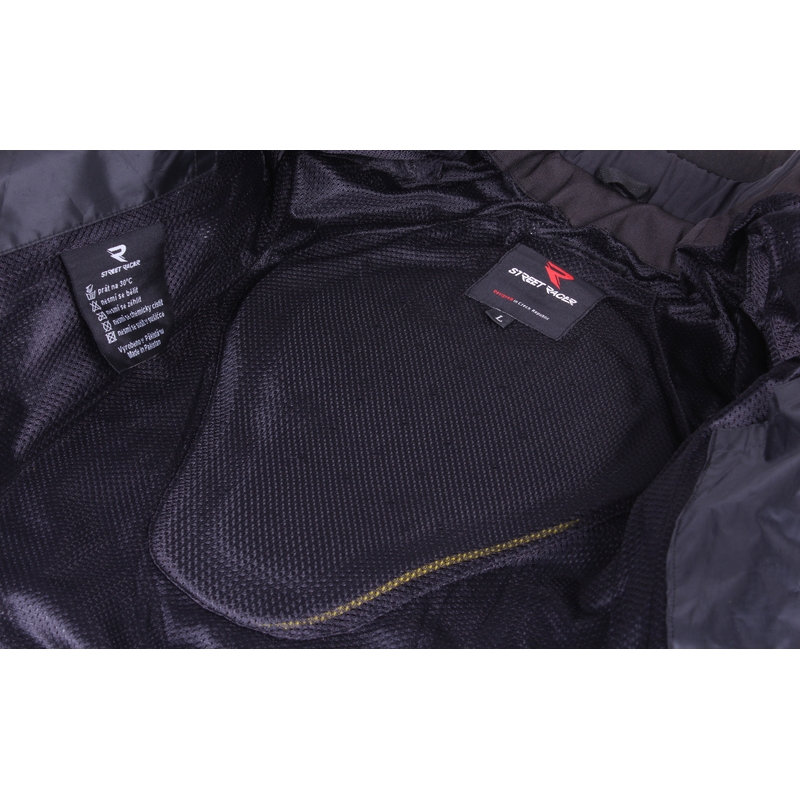 Dětská bunda na motorku Street Racer Drago černo-fluo žlutá výprodej