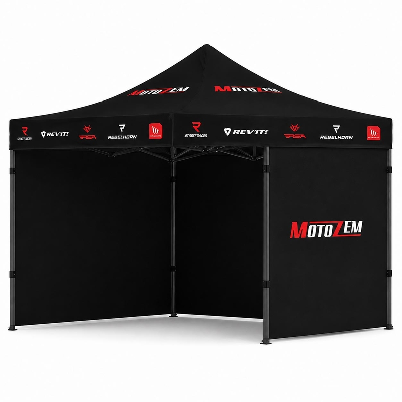 Závodní stan MotoZem Brand s bočnicemi černý