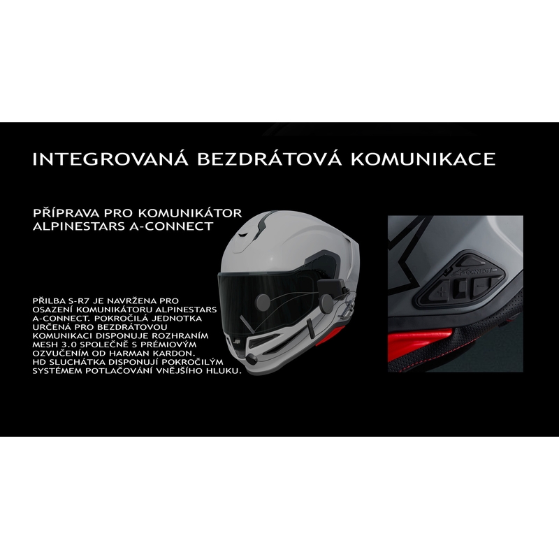 Bluetooth interkom na motorku Alpinestars A-CONNECT system černý