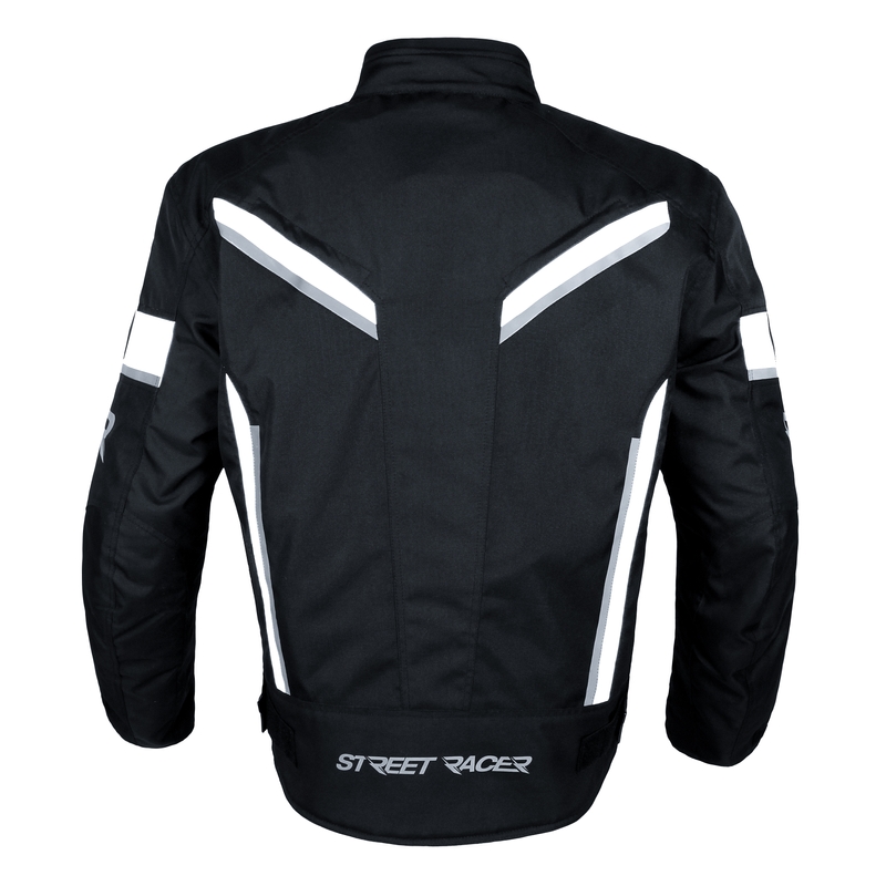Zkrácená bunda na motorku Street Racer Viper černo-bílá výprodej