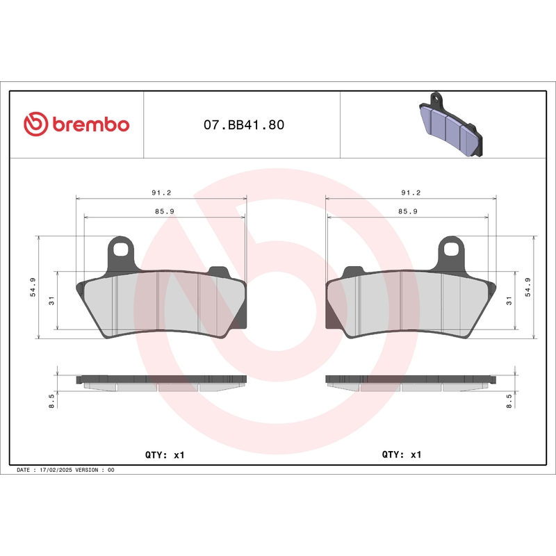 Brzdové destičky BREMBO
