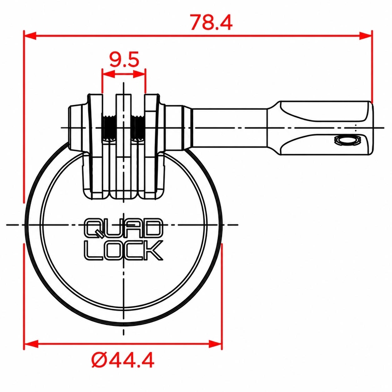 Adaptér pro sportovní kamery Quad Lock® - Standard Go Pro černý