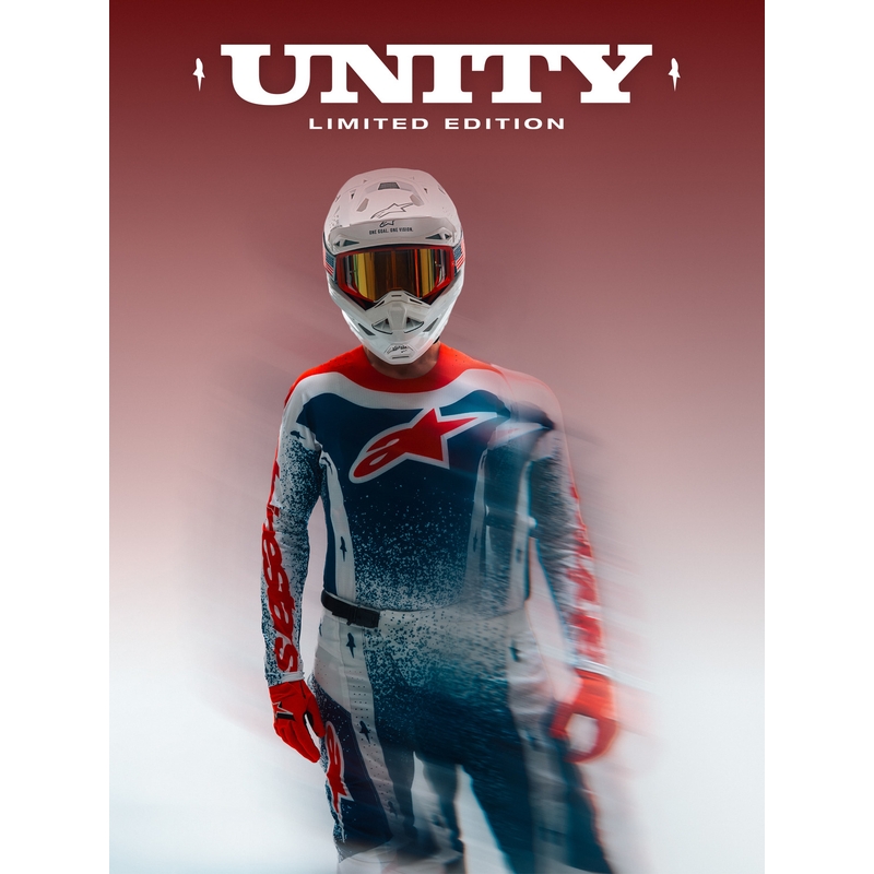 Motokrosový dres Alpinestars Techstar limitovaná edice Unity červeno-bílo-modrý
