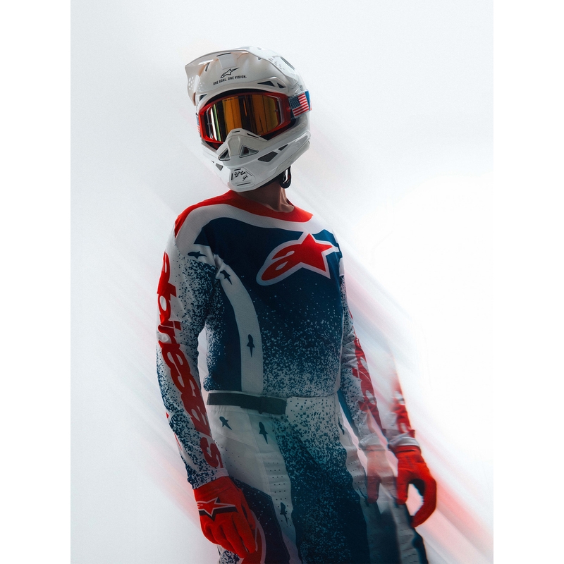 Motokrosový dres Alpinestars Techstar limitovaná edice Unity červeno-bílo-modrý