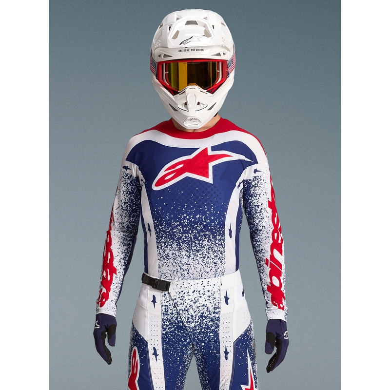 Motokrosový dres Alpinestars Techstar limitovaná edice Unity červeno-bílo-modrý