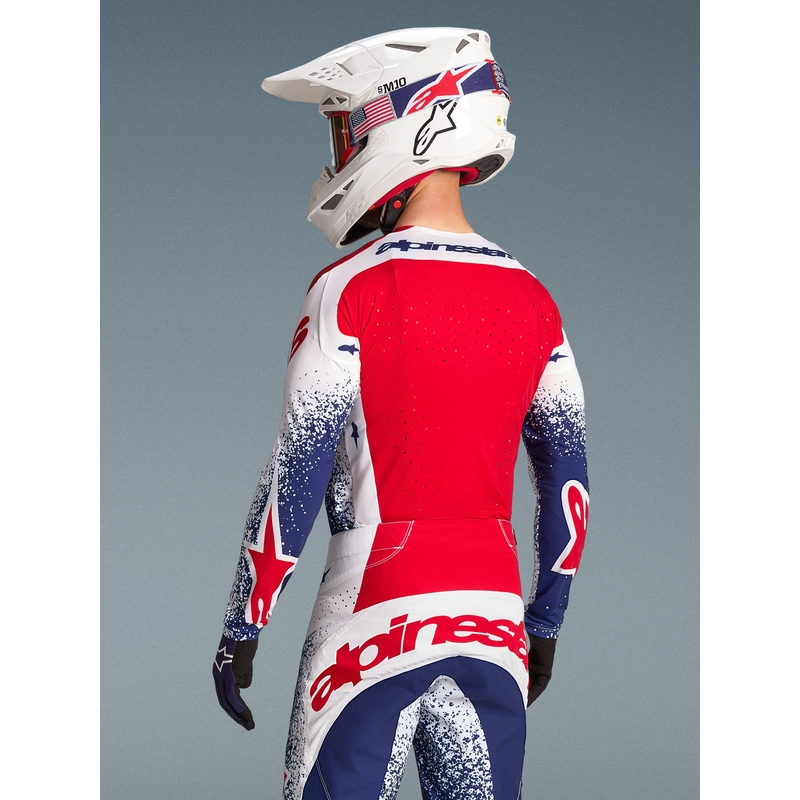 Motokrosový dres Alpinestars Techstar limitovaná edice Unity červeno-bílo-modrý