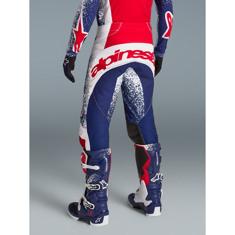 Motokrosové kalhoty Alpinestars Techstar limitovaná edice Unity červeno-bílo-modré