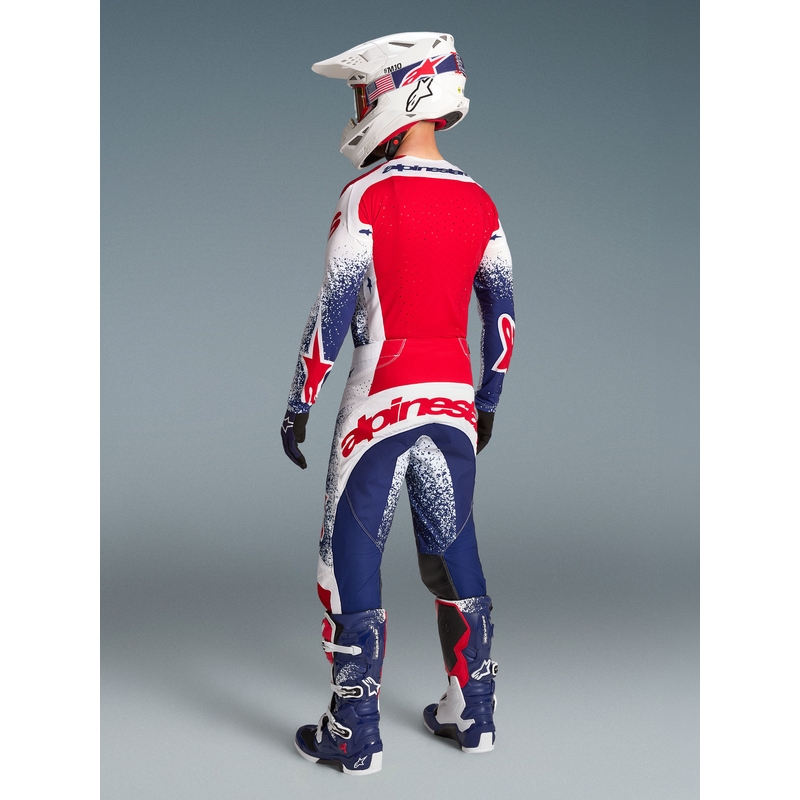 Motokrosové kalhoty Alpinestars Techstar limitovaná edice Unity červeno-bílo-modré