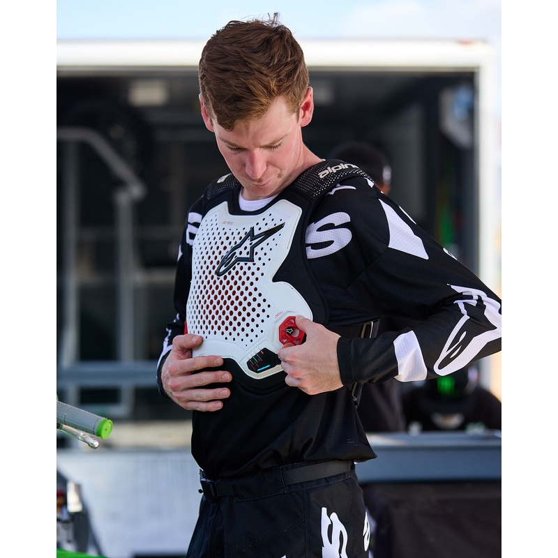 Airbagová vesta Alpinestars TECH-AIR®MX Plasma system bílo-černo-červená