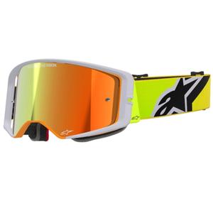 Motokrosové brýle Alpinestars Supertech Corp fluo žluto-šedé se zrcadlovým červeným zorníkem