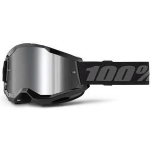 Motokrosové brýle 100% STRATA 2 New černé (stříbrné plexi)