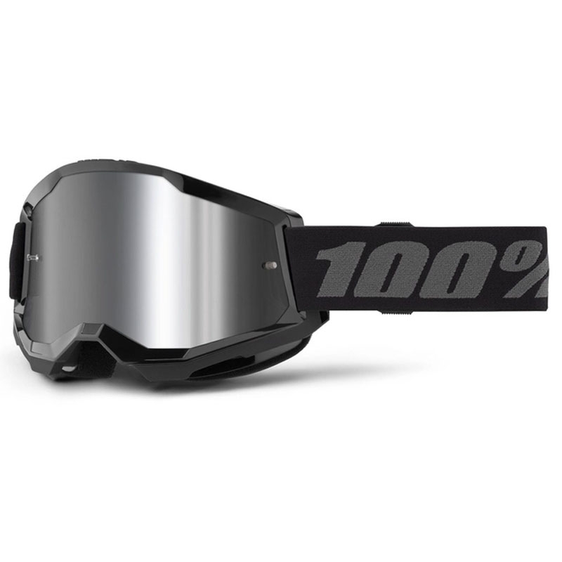 Motokrosové brýle 100% STRATA 2 New černé (stříbrné plexi)