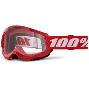 Motokrosové brýle 100% STRATA 2 New červené (čiré plexi)