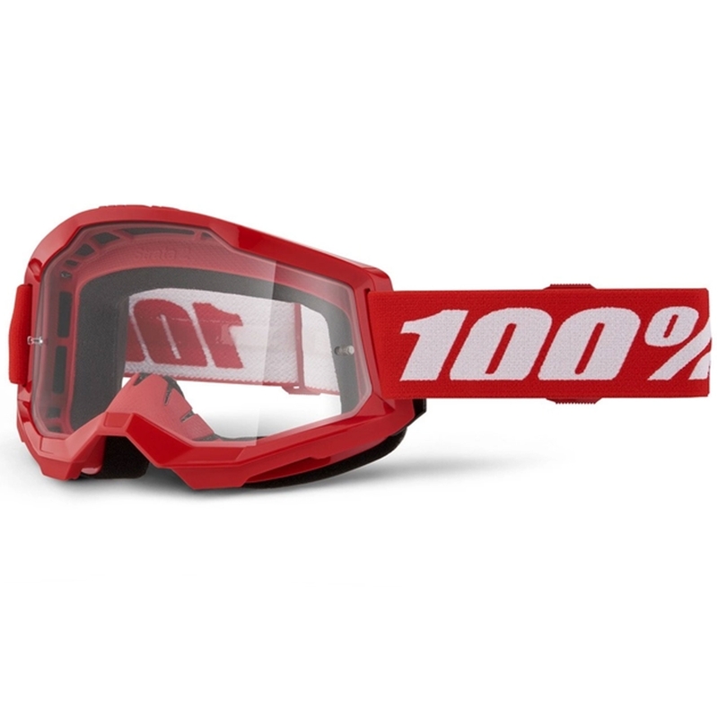 Motokrosové brýle 100% STRATA 2 New červené (čiré plexi)