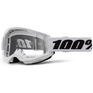 Motokrosové brýle 100% STRATA 2 New bílé (čiré plexi)