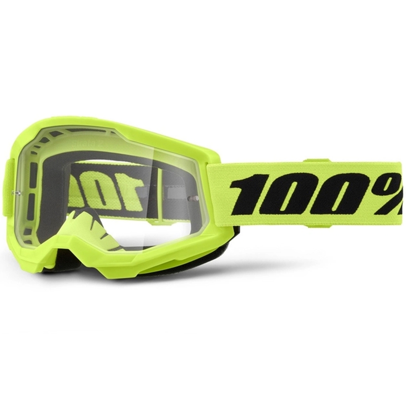 Motokrosové brýle 100% STRATA 2 New fluo žluté (čiré plexi)