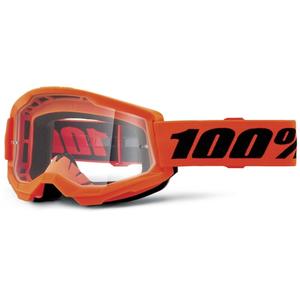 Motokrosové brýle 100% STRATA 2 New oranžové (čiré plexi)