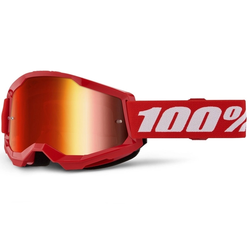 Motokrosové brýle 100% STRATA 2 New červené (červené plexi)