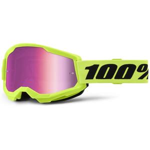 Motokrosové brýle 100% STRATA 2 New fluo žluté (růžové plexi)