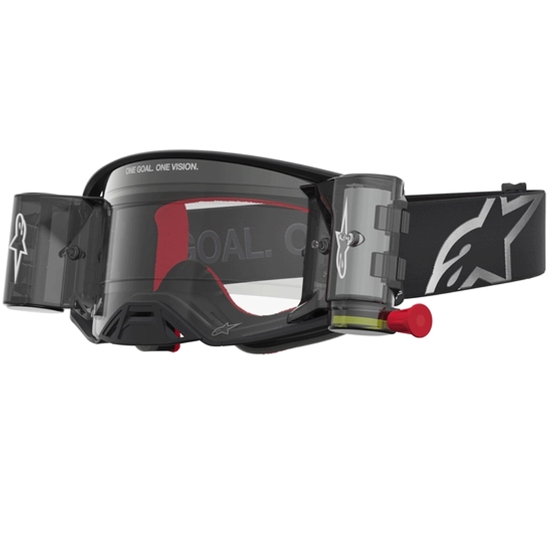 Motokrosové brýle Alpinestars Supertech ROLL-OFF černo-stříbrné s čirým plexi