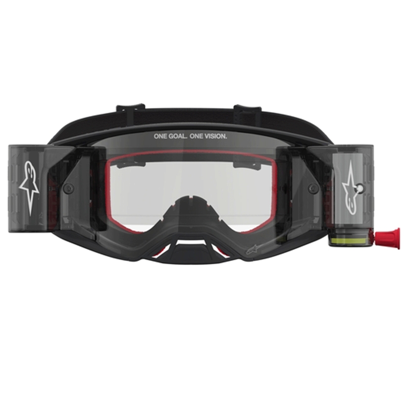 Motokrosové brýle Alpinestars Supertech ROLL-OFF černo-stříbrné s čirým plexi