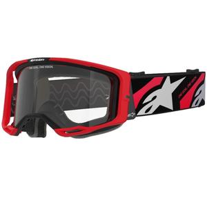 Motokrosové brýle Alpinestars Vision 8 Luar červeno-černé s čirým zorníkem